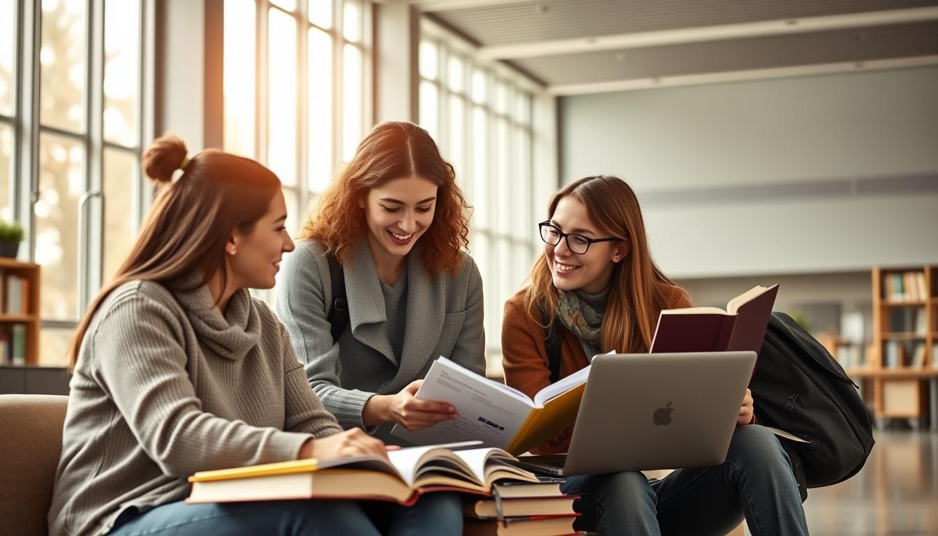 Student using a study guide to organize academic notes